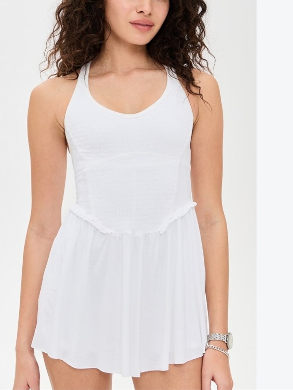 Free People Movement Smockin Hot Scoop Neck Mini Dress With Shorts Tennis XS